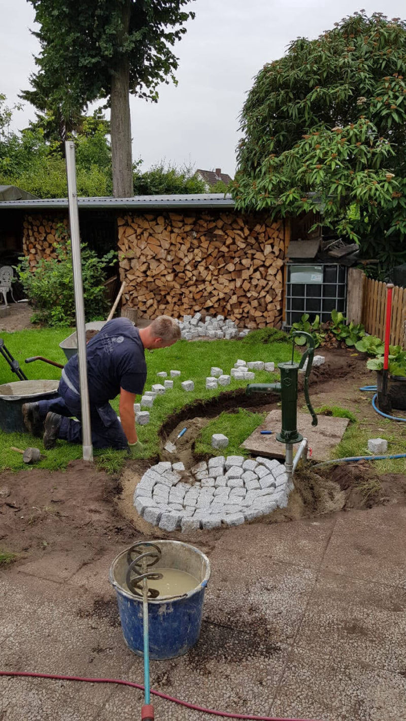 Wasserlauf für Gartenpumpe