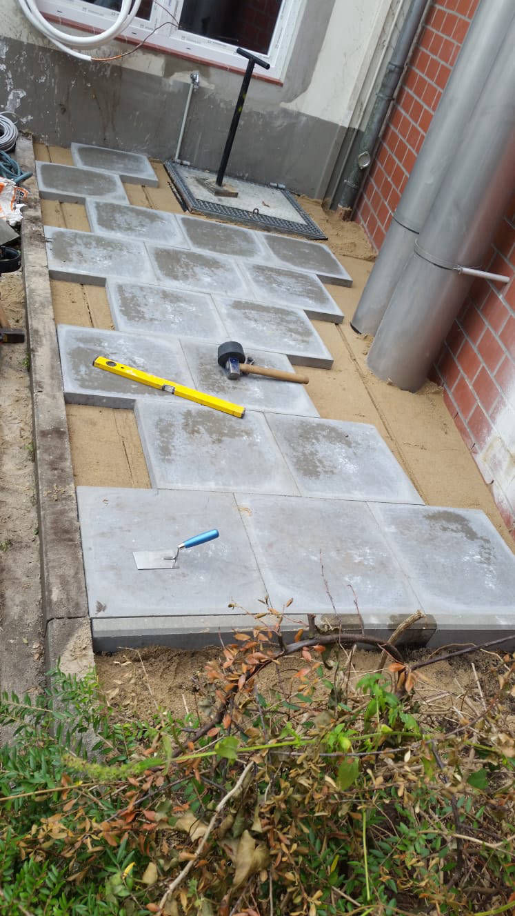 kleine Pflasterfläche